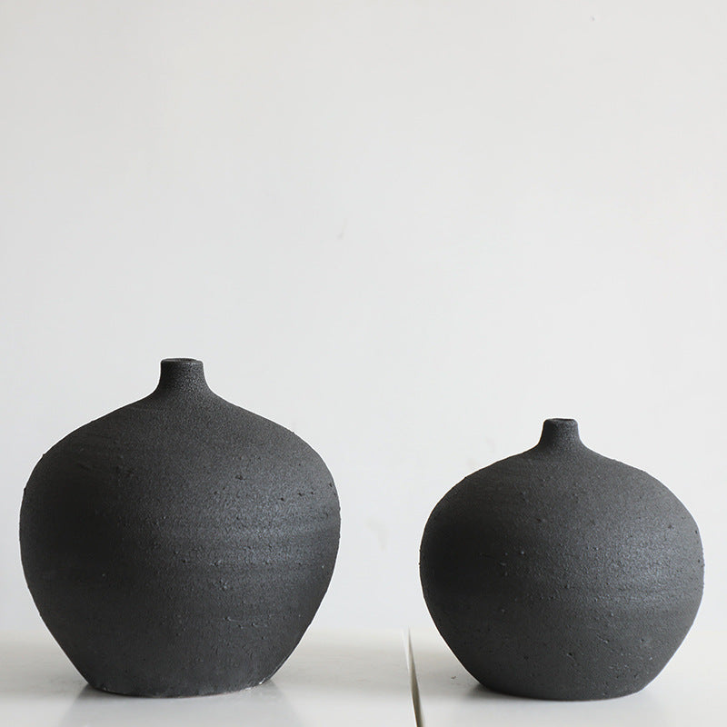 Gohobi Handmade New Chinese Style Coarse Pottery Vase