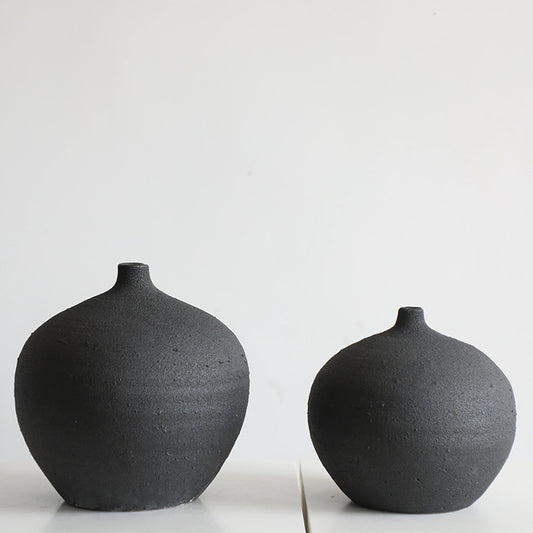 Gohobi Handmade New Chinese Style Coarse Pottery Vase