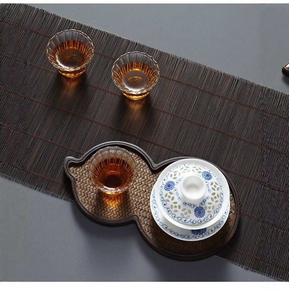 Gohobi Bamboo Mat Surface Tea Tray