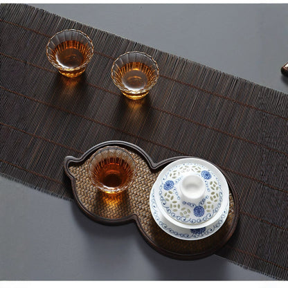 Gohobi Bamboo Mat Surface Tea Tray