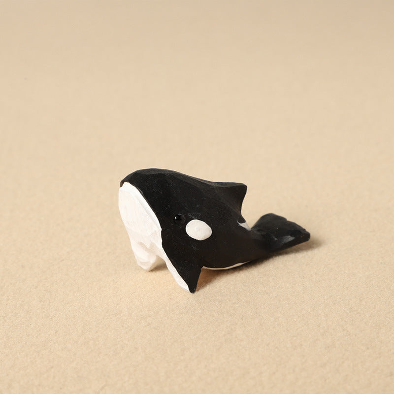 Gohobi Hand-Carved Wooden Whale and Dolphin Keychain