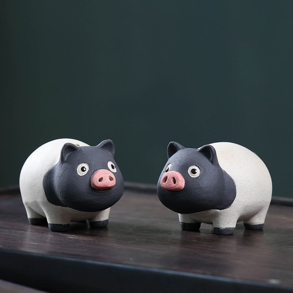 Roaring Gongtang purple sand tea pet pig ornament boutique can raise Jingtang pig personalized tea play tea table tea table tea set accessories
