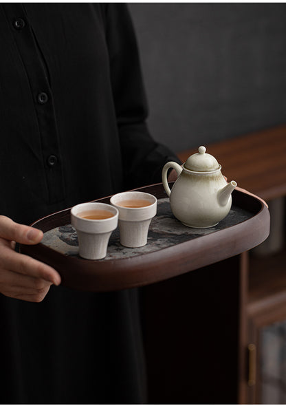 Gohobi Rock Surface Oval Tea Tray