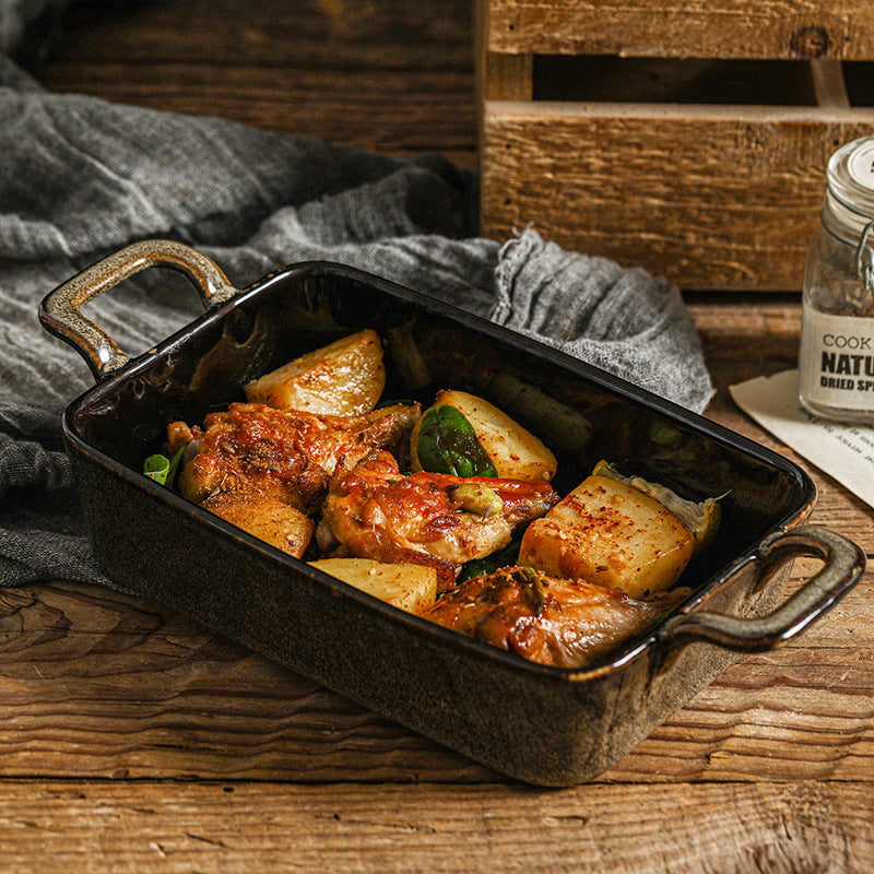 Gohobi Double-Handle Ceramic Baking Dish