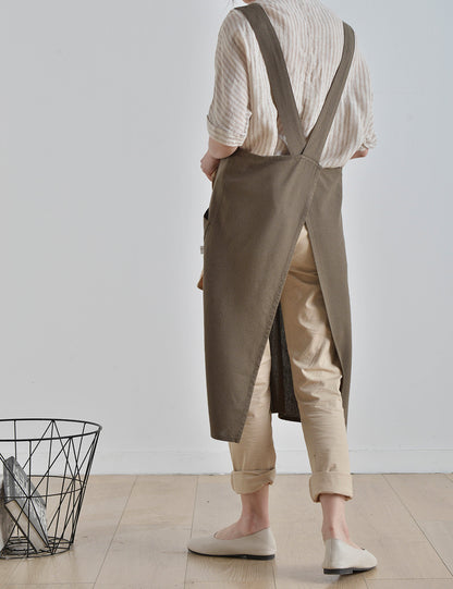 Gohobi Japanese Minimalist Linen Gardening Apron