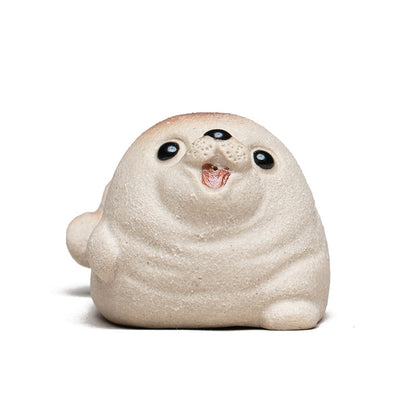 Gohobi Yixing Purple Clay Seal Tea Pet – Handmade Marine Animal Zisha Ornament