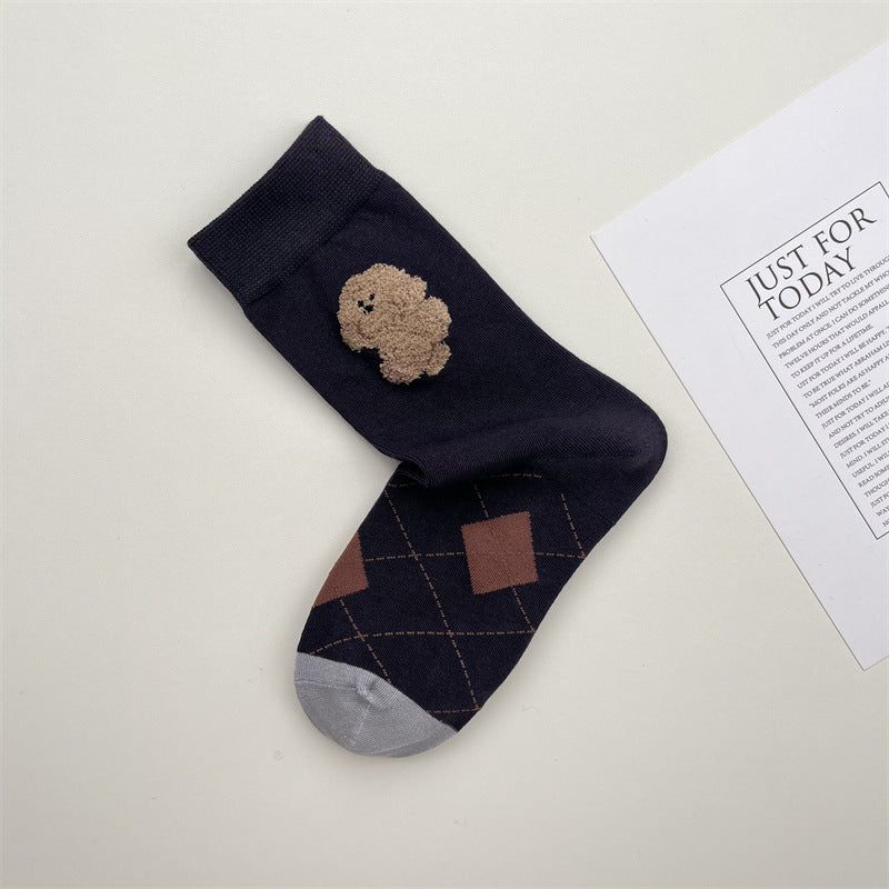 Gohobi Animal Jacquard Mid-Calf Socks