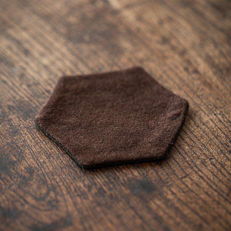 Gohobi Grass and Wood Tie-Dye Tea Coaster – Handmade Fabric Cup Holder Heat Insulation Pad