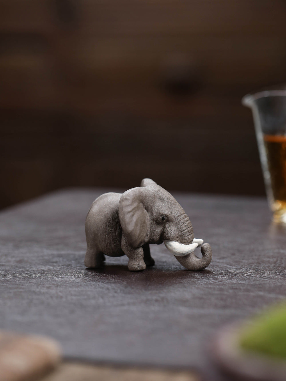 Gohobi Yixing Purple Clay Elephant Tea Pet – Handmade Lucky Tea Table Ornament