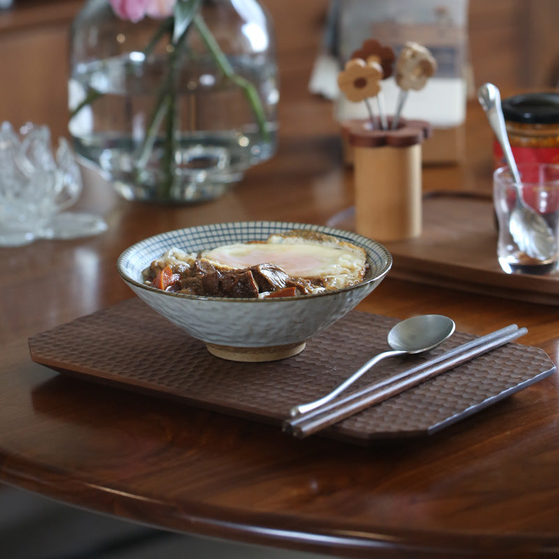 Gohobi Japanese-Inspired Dotted Cherry Wood Serving Tray