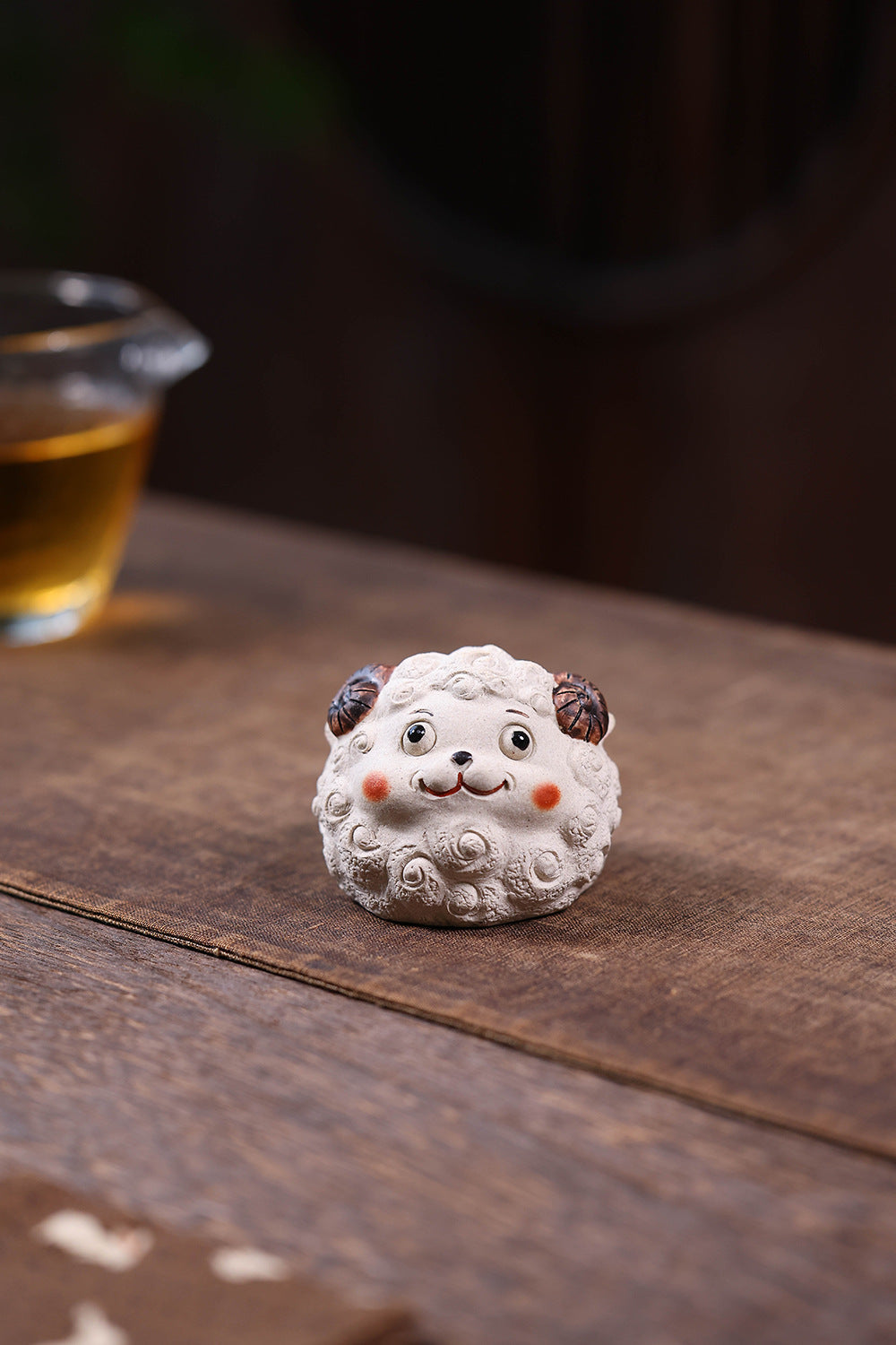 Gohobi Yixing Purple Clay Sheep Tea Pet – Handmade Sanyang Kaitai Ornament