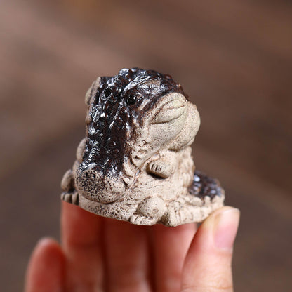 Gohobi Yixing Purple Clay Crocodile Tea Pet – Handmade Wealth Guardian Tea Table Ornament