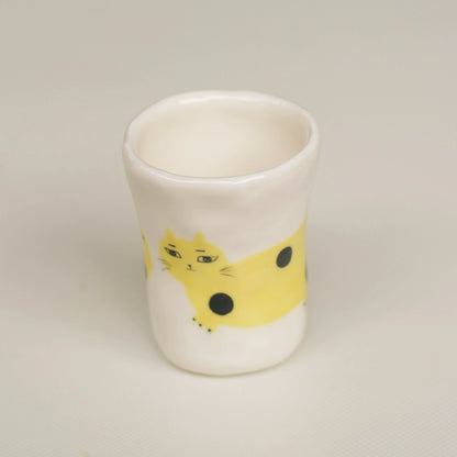 Gohobi x Little Diary Hand-Painted Cat Ceramic Coffee Cup
