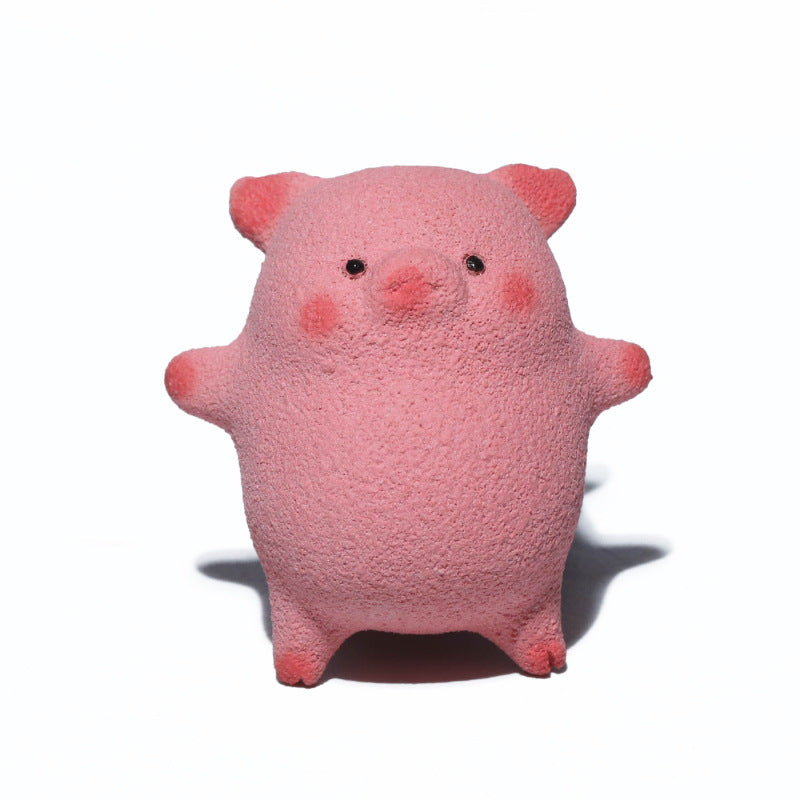 Gohobi Yixing Purple Clay Twelve Zodiac Pig Tea Pet – Handmade Sleeping Pig Ornament