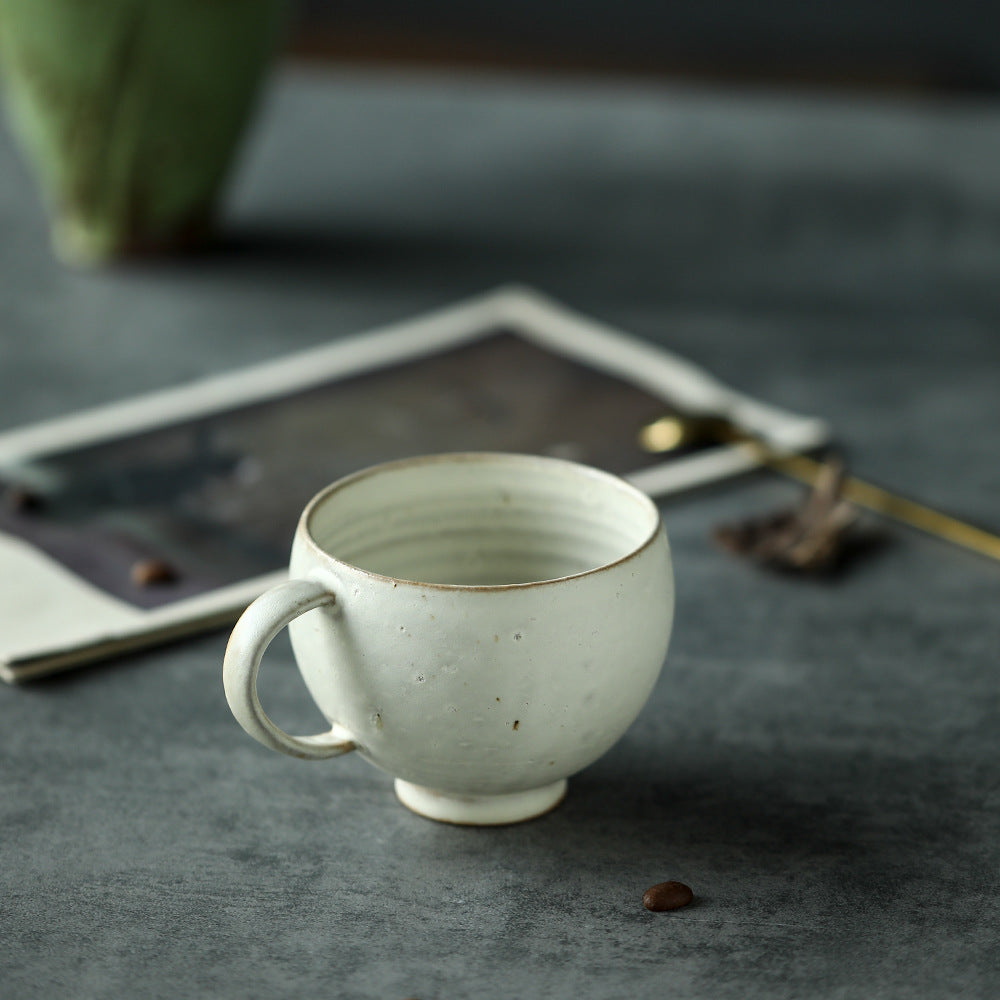 Gohobi Handmade Classic Modern Ceramic White Coffee Cup Mug