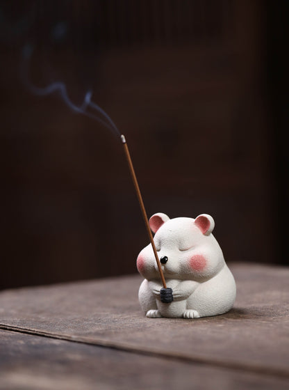 Gohobi Yixing Purple Clay Mouse Tea Pet – Handmade Lucky Ornament