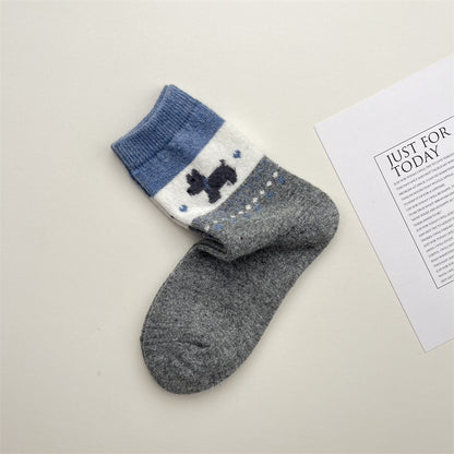 Gohobi Blue-Grey Puppy Wool Socks