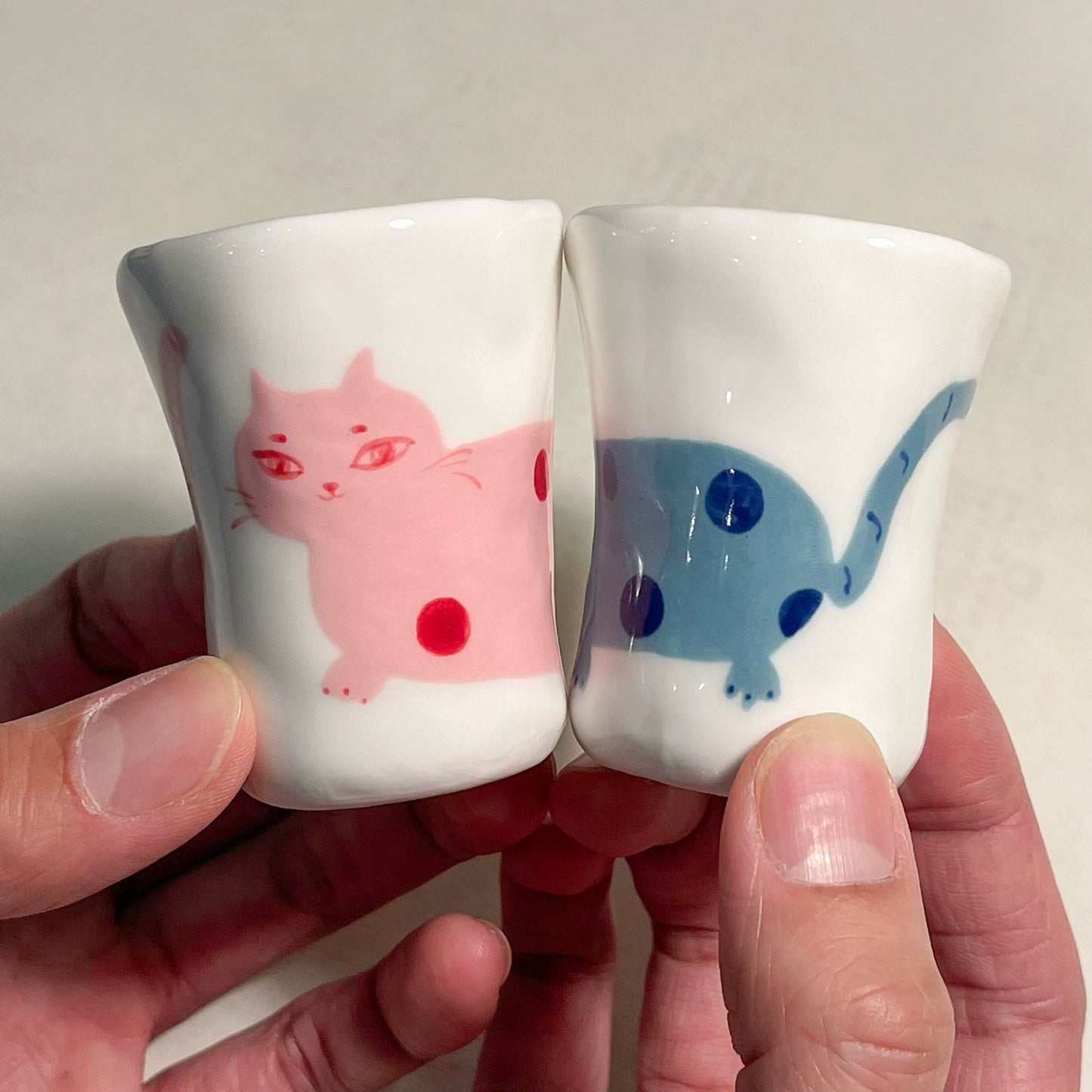 Gohobi x Little Diary Hand-Painted Cat Ceramic Coffee Cup