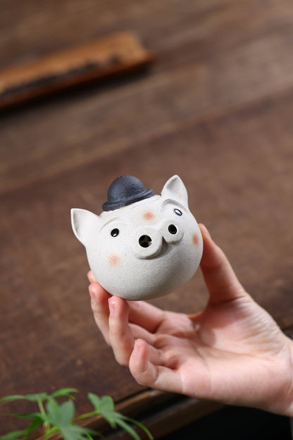 Gohobi Yixing Purple Clay Pig Head Teapot – Handmade Cute Pig Teapot
