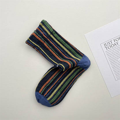 Gohobi Colorful Striped Mid-Calf Socks