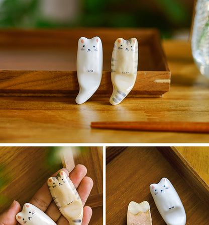 Gohobi Ceramic Cat & Dog Chopstick Rest