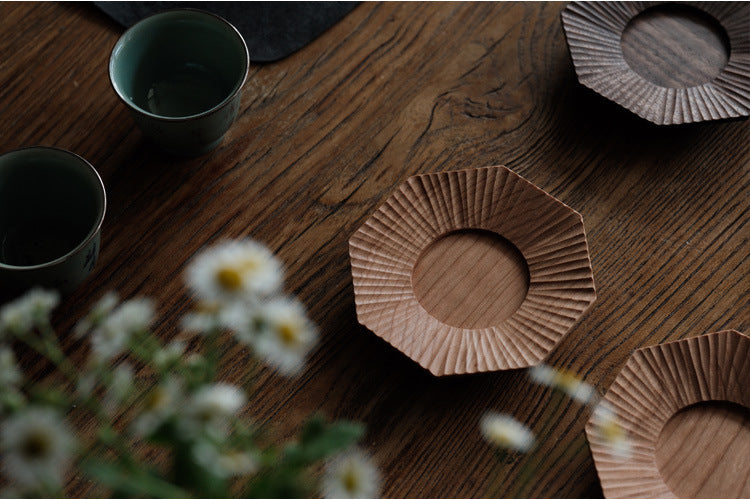 Gohobi Japanese-Style Octagonal Black Walnut Coaster