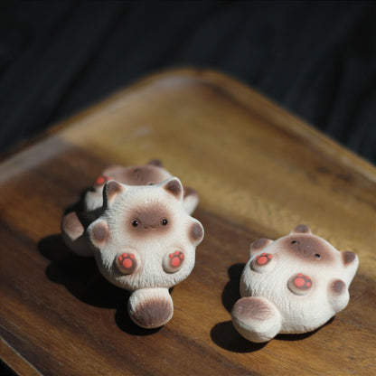 Gohobi Handcrafted Siamese Cat Tea Pet