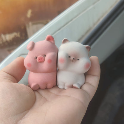 Gohobi Pig and Dog Tea Pet Figurines