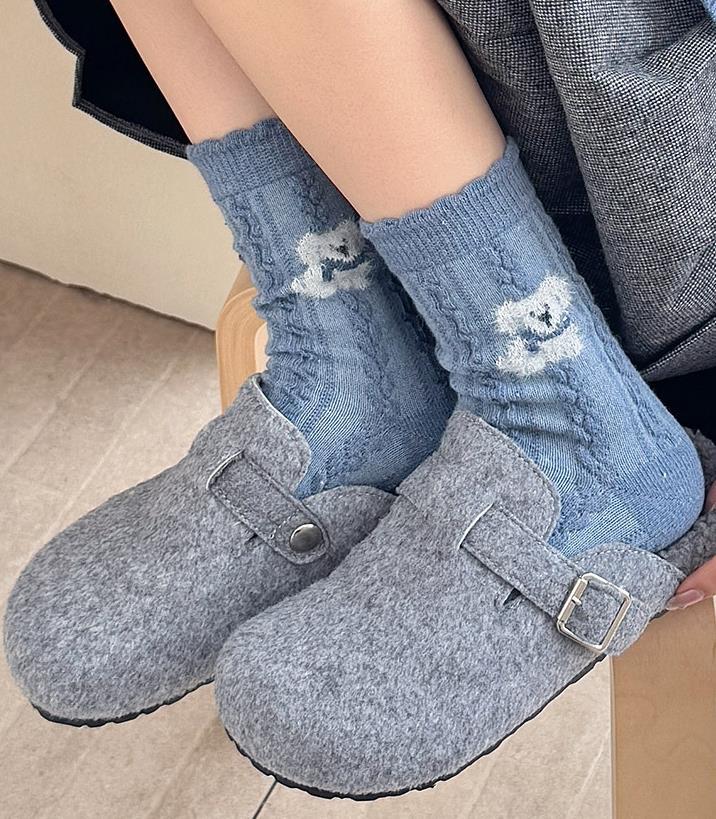 Gohobi Blue-Grey Puppy Wool Socks