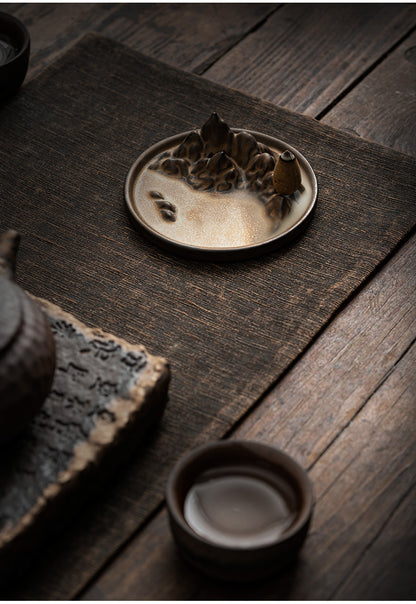 Gohobi Vintage Golden Mountain Incense Holder