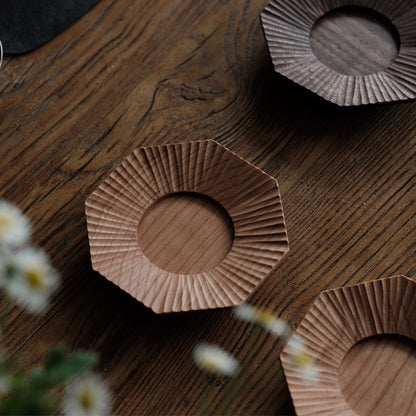 Gohobi Japanese-Style Octagonal Black Walnut Coaster