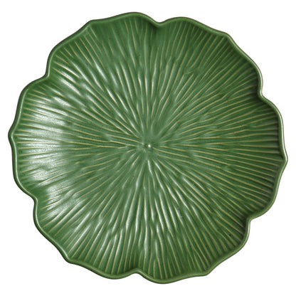 Gohobi Japanese Style Lace Ceramic Plate – Handmade Coarse Pottery Pasta and Tea Plate