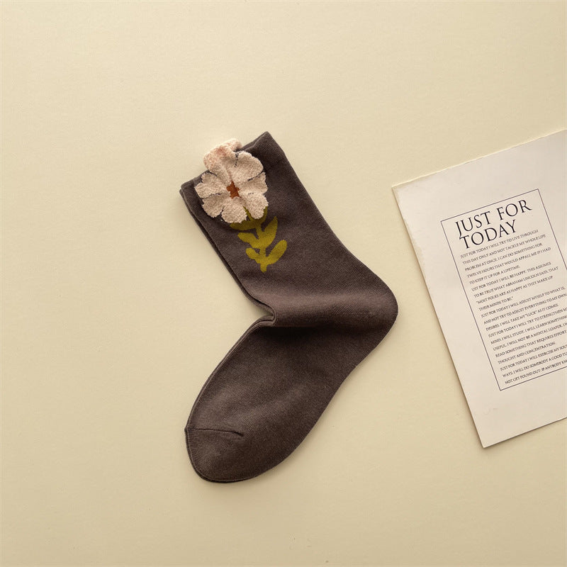 Gohobi Japanese Tulip Mid-Calf Socks