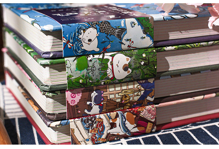 Gohobi Japanese Cat Notebook – A5 Monthly Planner Pocket Diary (4 Styles)