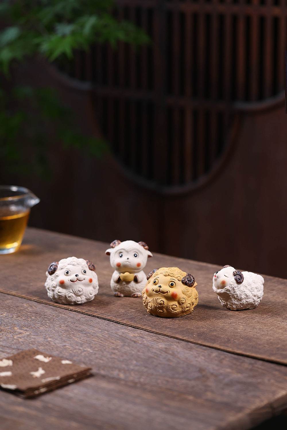 Gohobi Yixing Purple Clay Sheep Tea Pet – Handmade Sanyang Kaitai Ornament