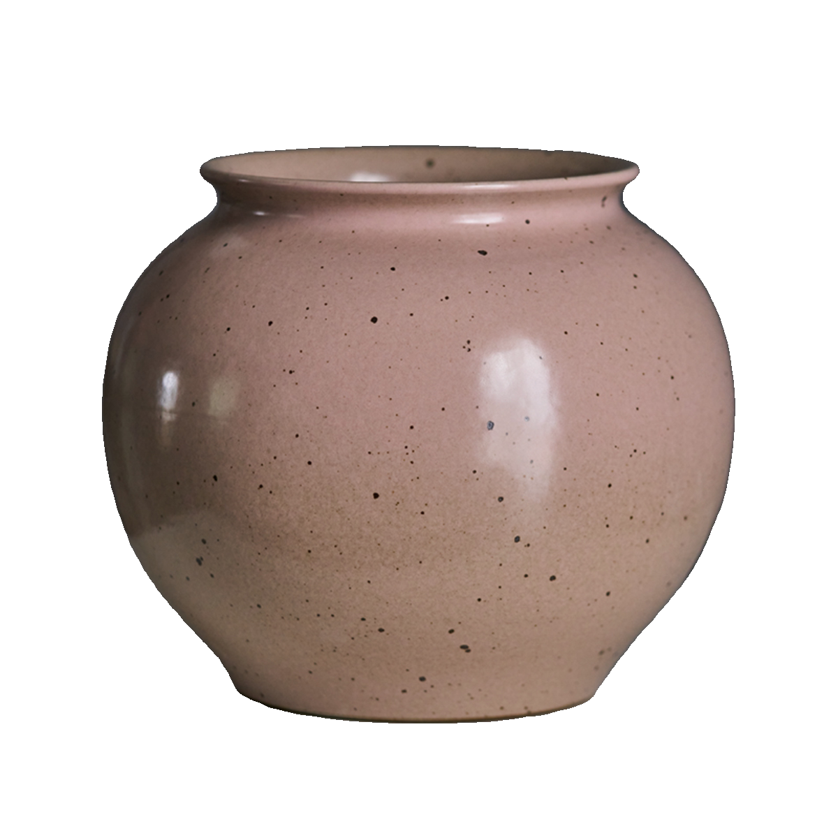 Gohobi Jingdezhen Handmade Pink Ceramic Vase – Wide Mouth Retro Coarse Pottery Flower Vase