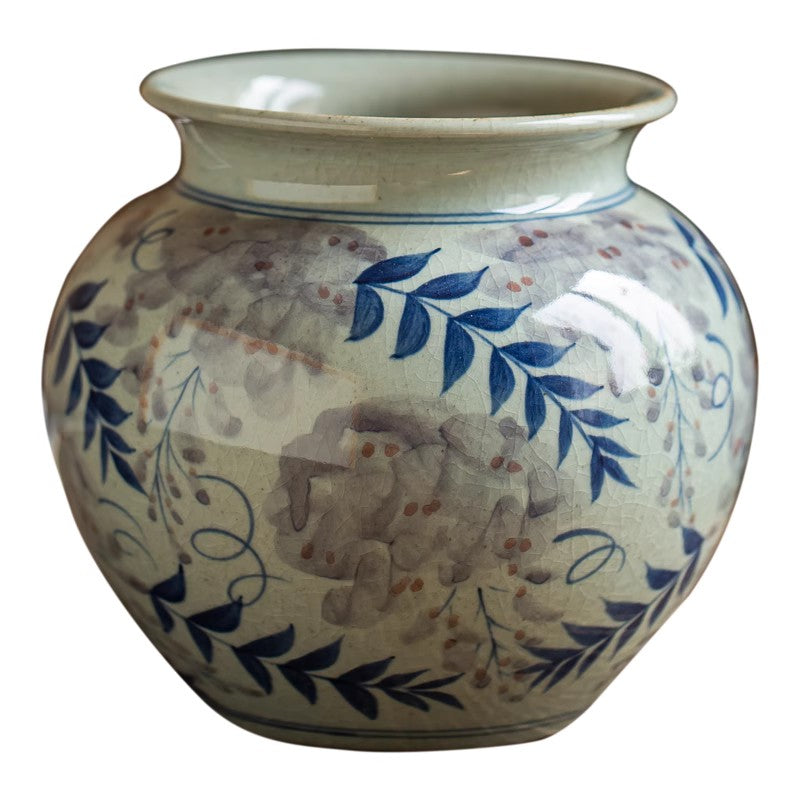 Gohobi Hand-painted Blue and White Vintage Vase