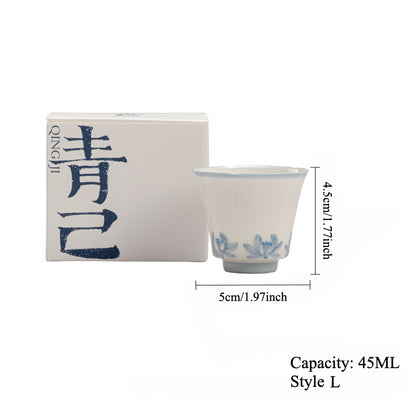 Gohobi Hand-Painted Blue-and-White Thin-Walled Teacup