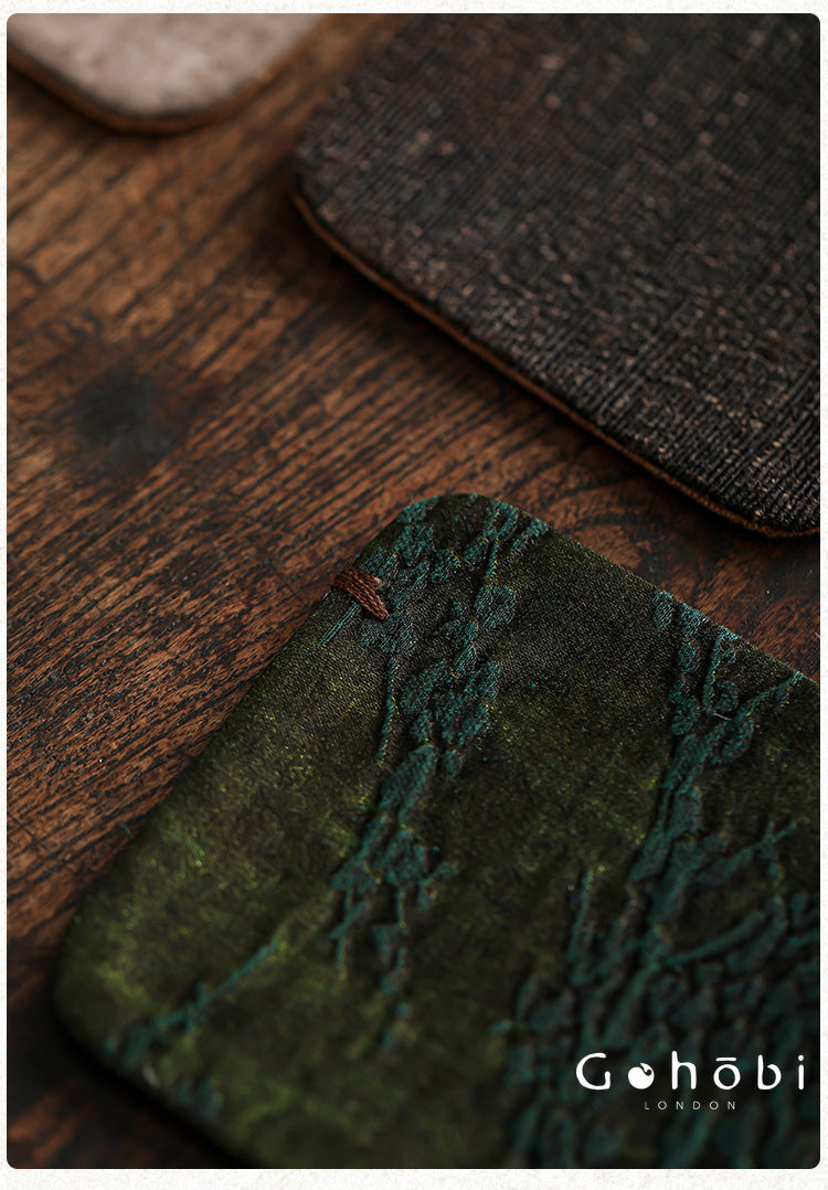 Gohobi Xiangyun Silk Tea Coaster – Handmade Tussah Silk Square Tea Mat Heat Insulation Pad