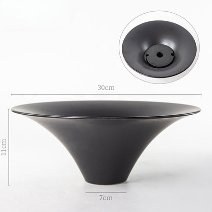 Gohobi Japanese Ikebana Ceramic Flower Bowl – Matte Zen Large Flower Arrangement Vase