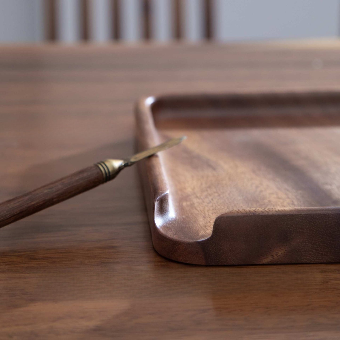 Gohobi South American Walnut Wood Tea Divider Tray