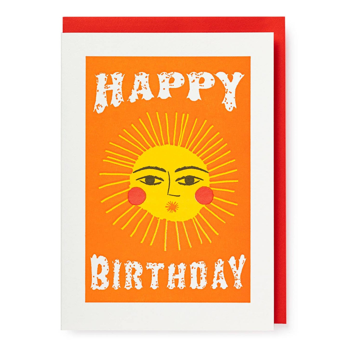 Archivist Gallery Happy Birthday Sun | Letterpress Cards | Greeting Card | Large Cards [Made in the UK]