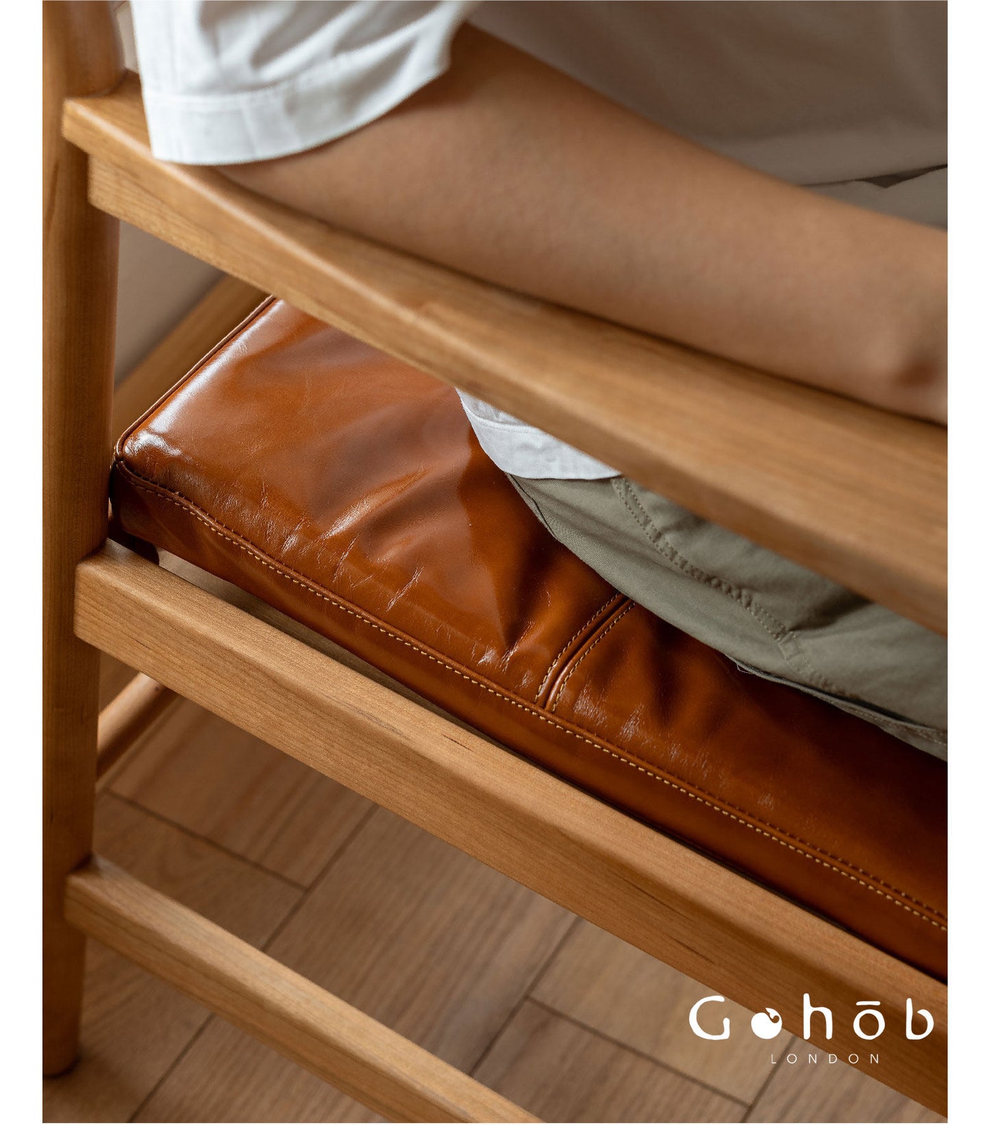 Gohobi Handmade Solid Wood Curved Armchair – Study Chair Office Seat Leisure Home Bedroom Chair | FSC Certified Furniture