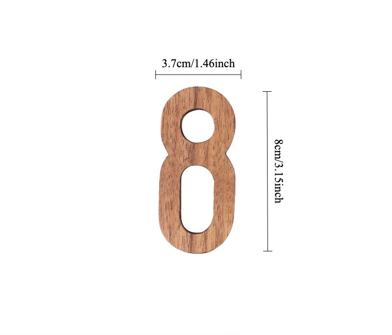 Gohobi Walnut Wood Number Wall Decor