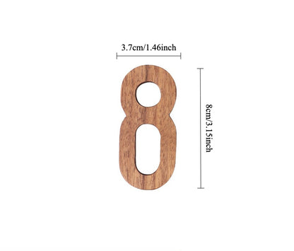 Gohobi Walnut Wood Number Wall Decor