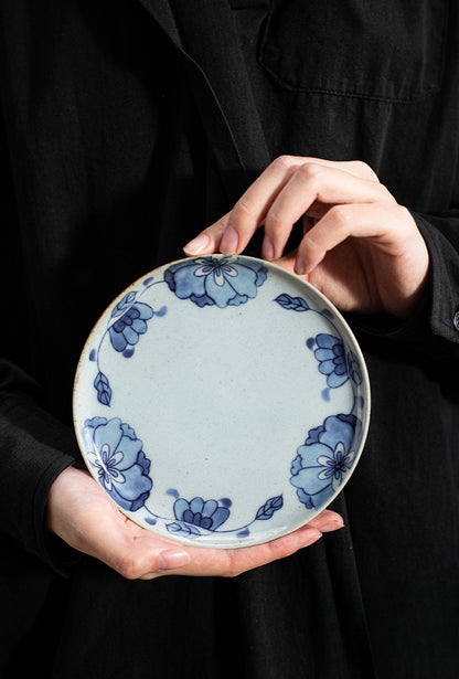 Gohobi Blue and White Lotus Large Size Gaiwan with Tray