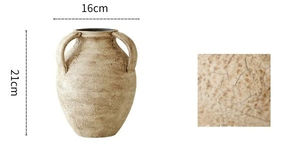 Gohobi Japanese Wabi-Sabi Three-Ear Ceramic Vase – Handmade Dried Flower Decorative Vase