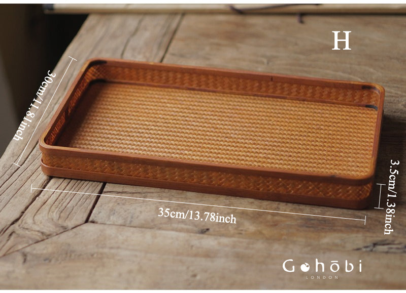 Gohobi Polished Bamboo Tea Tray – Bamboo Woven Gongfu Tea Tray