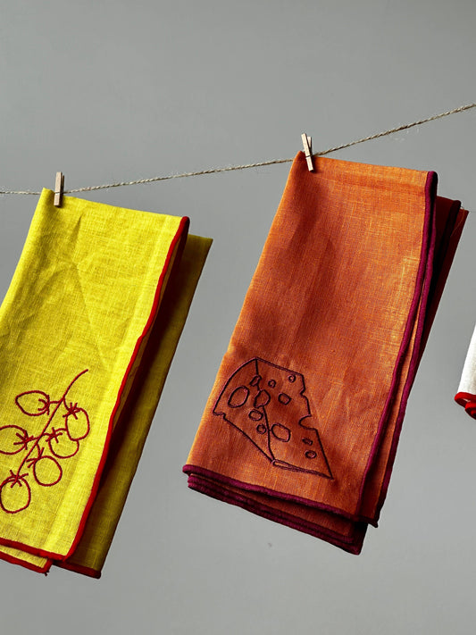 Gohobi x MÆGEN Linen Blend Napkins - Cheese (Set of 2)