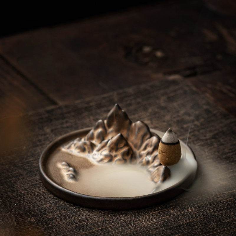 Gohobi Vintage Golden Mountain Incense Holder